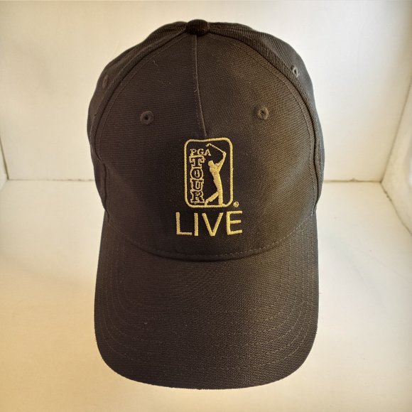 PGA Tour LIVE Black Adjustable Puma Hat - Picture 1 of 11